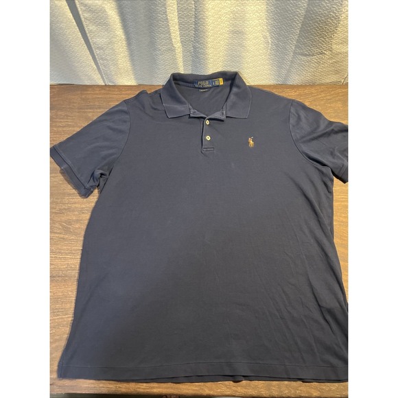 Polo Ralph Lauren Other - Polo Ralph Lauren Men's Large Classic Fit Soft Cotton Polo Shirt Navy Flesh Pony
